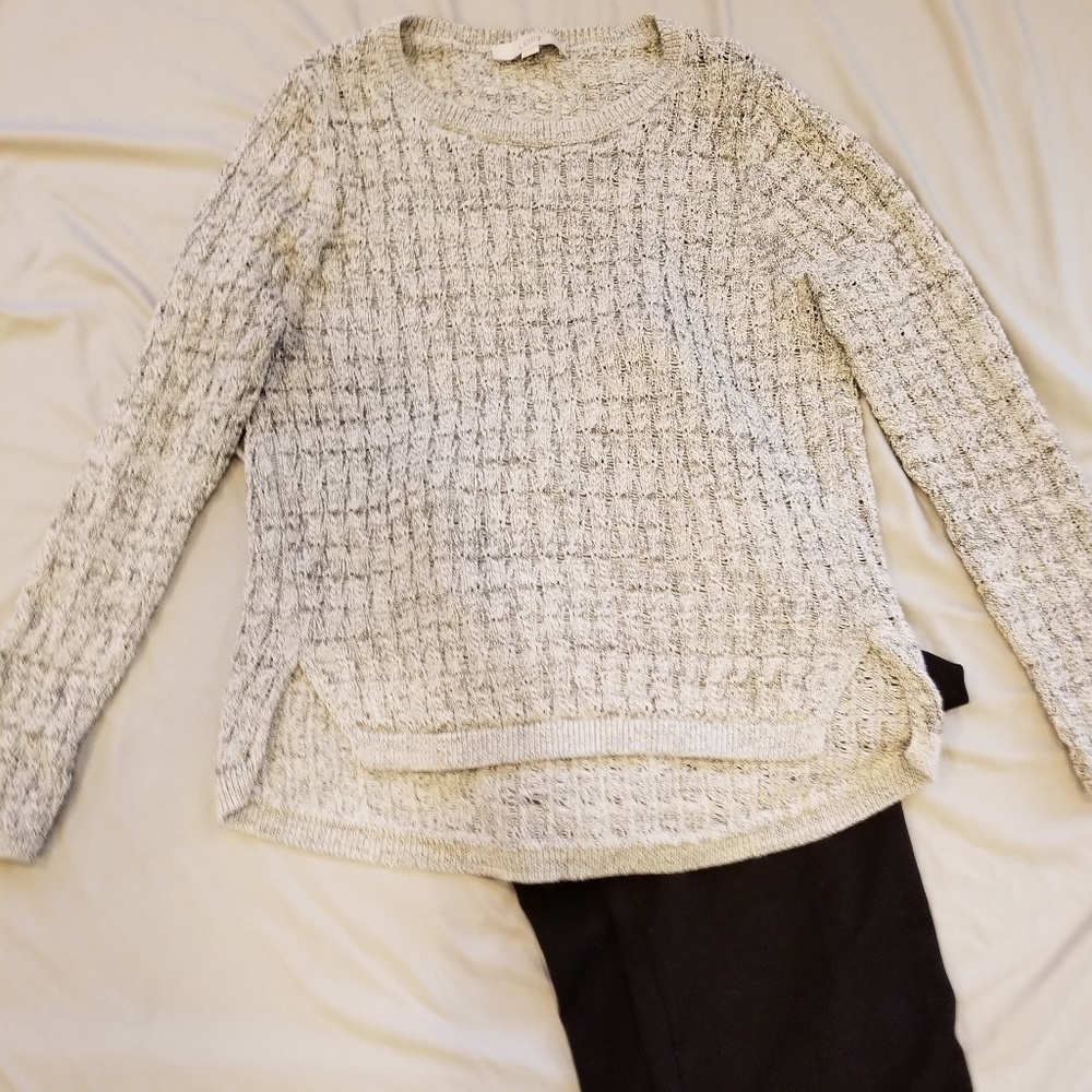 Grey Chunky Knit High Low Sweater